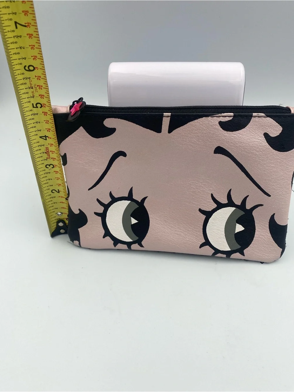Betty Boop Inspired Pink Eye Zip Cosmetic Pouch